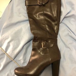 Brown knee length boots